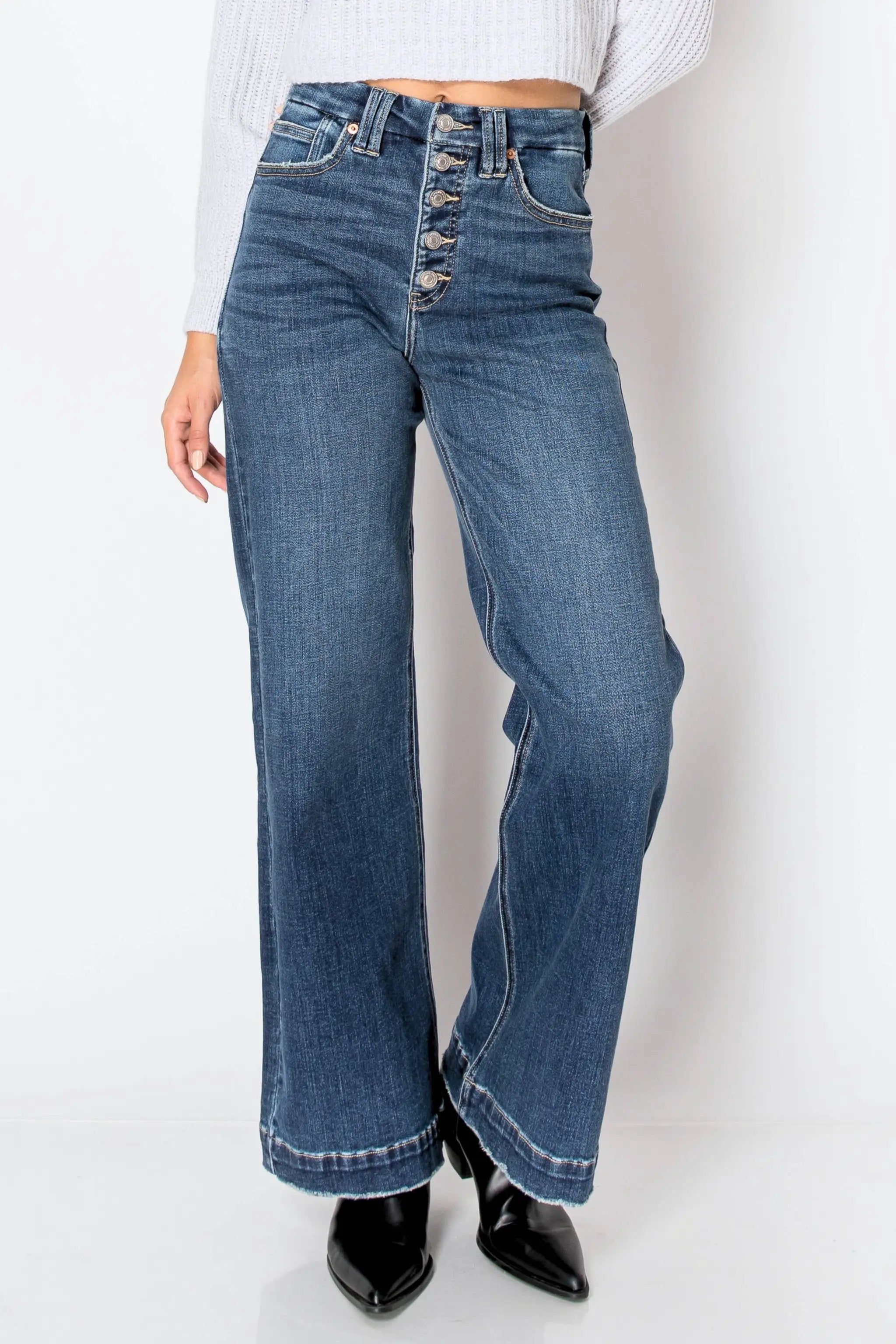 ARTEMIS VINTAGE Artemis Vintage Tummy Control High Rise Modern Wide Leg Jeans - Jeans Artemis vintage trouser jeans