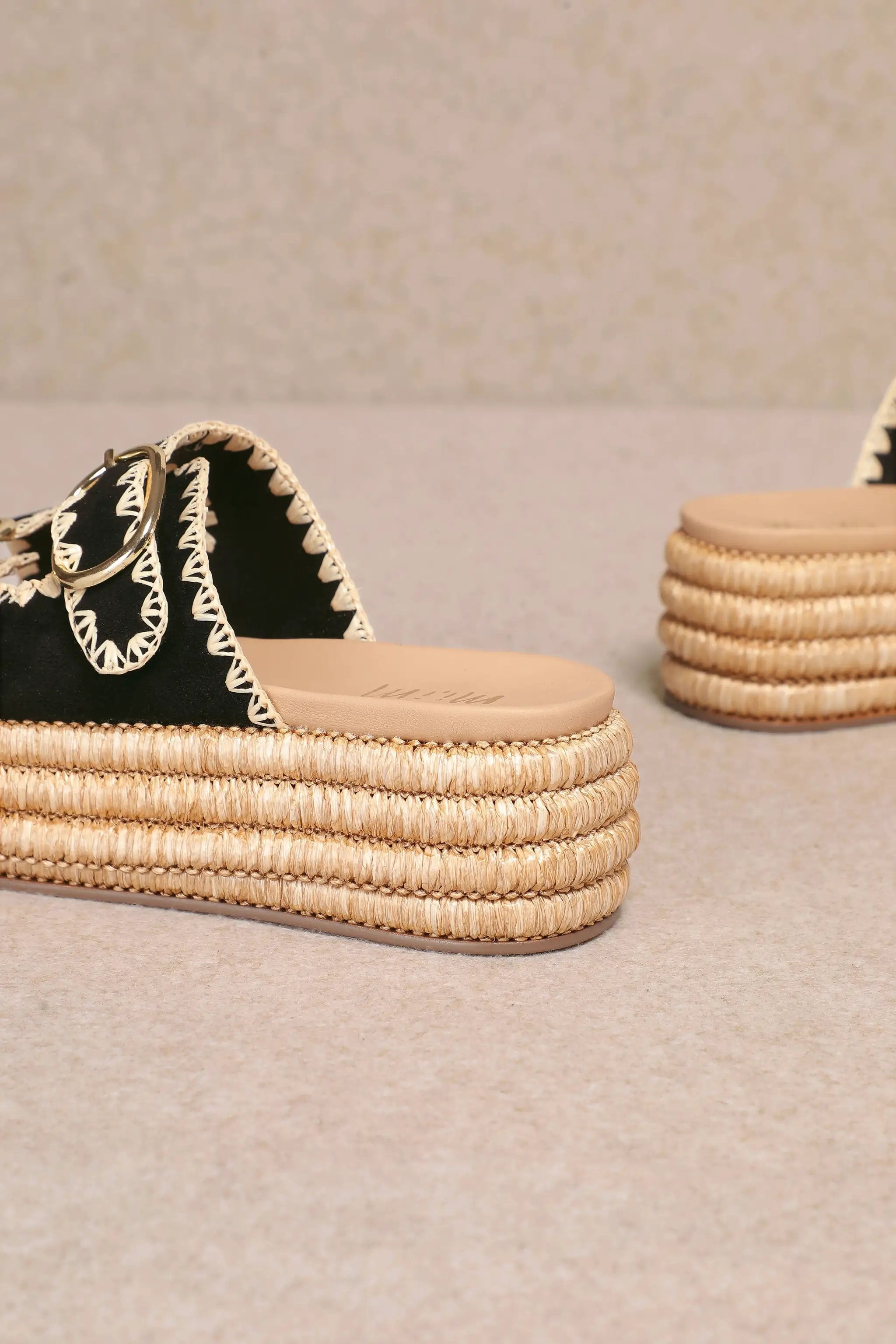 MiiM The HEIDI Platform Sandals: Black - Sandals