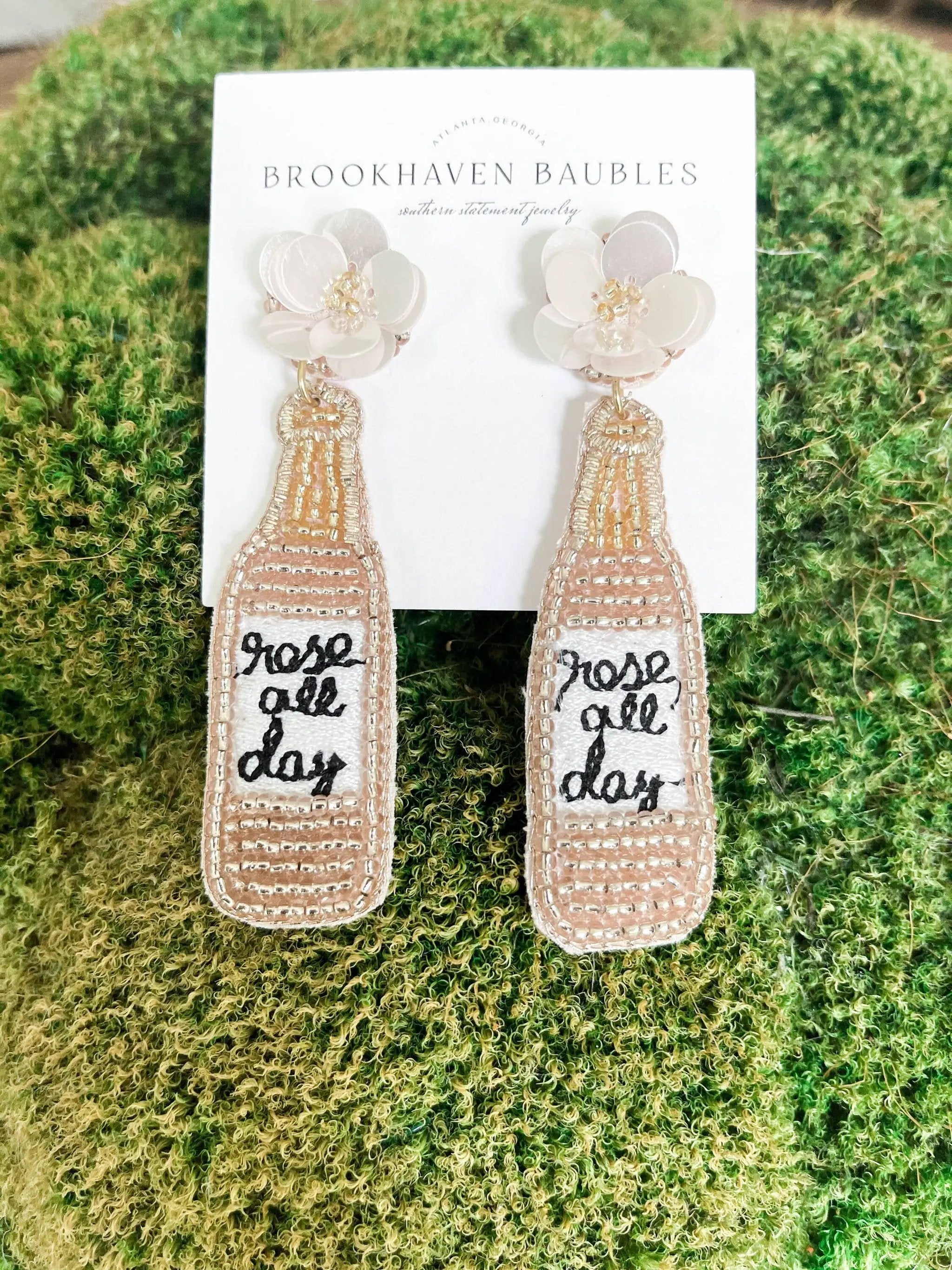 Brookhaven Baubles Blush Rose All Day Beaded Sequin Statement Earrings - Earrings rose all day earrings