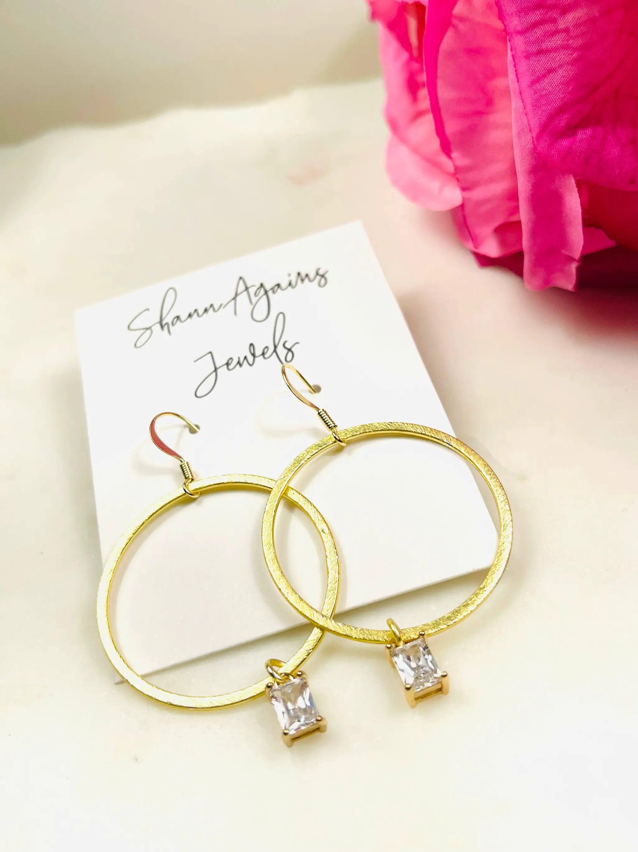 ShannAgains Jewels Diamond Hoop Earrings - Earrings