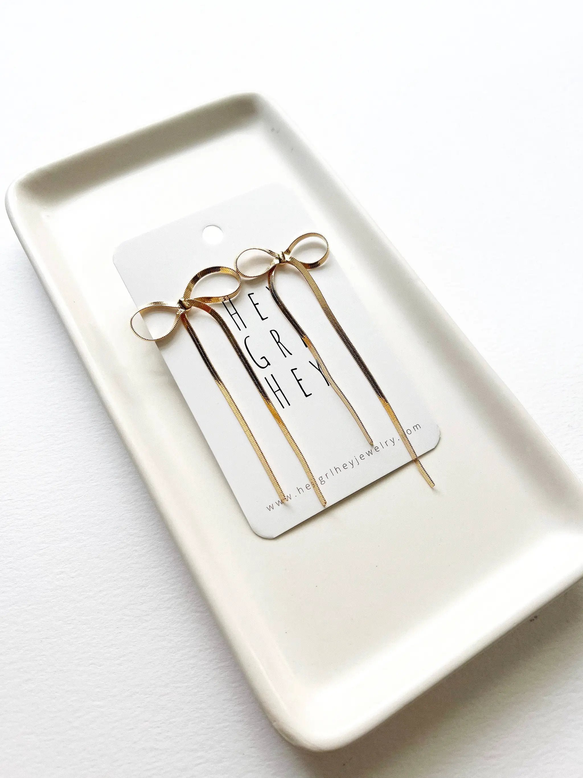 Hey Grl Hey Jewelry The Bexley Bow Earrings in Gold - Earrings