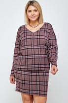 Plus size plaid sweater dress.