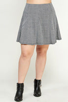 Black and white plaid skater skirt.