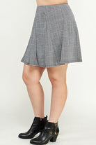 Black and white plaid pleated skirt.