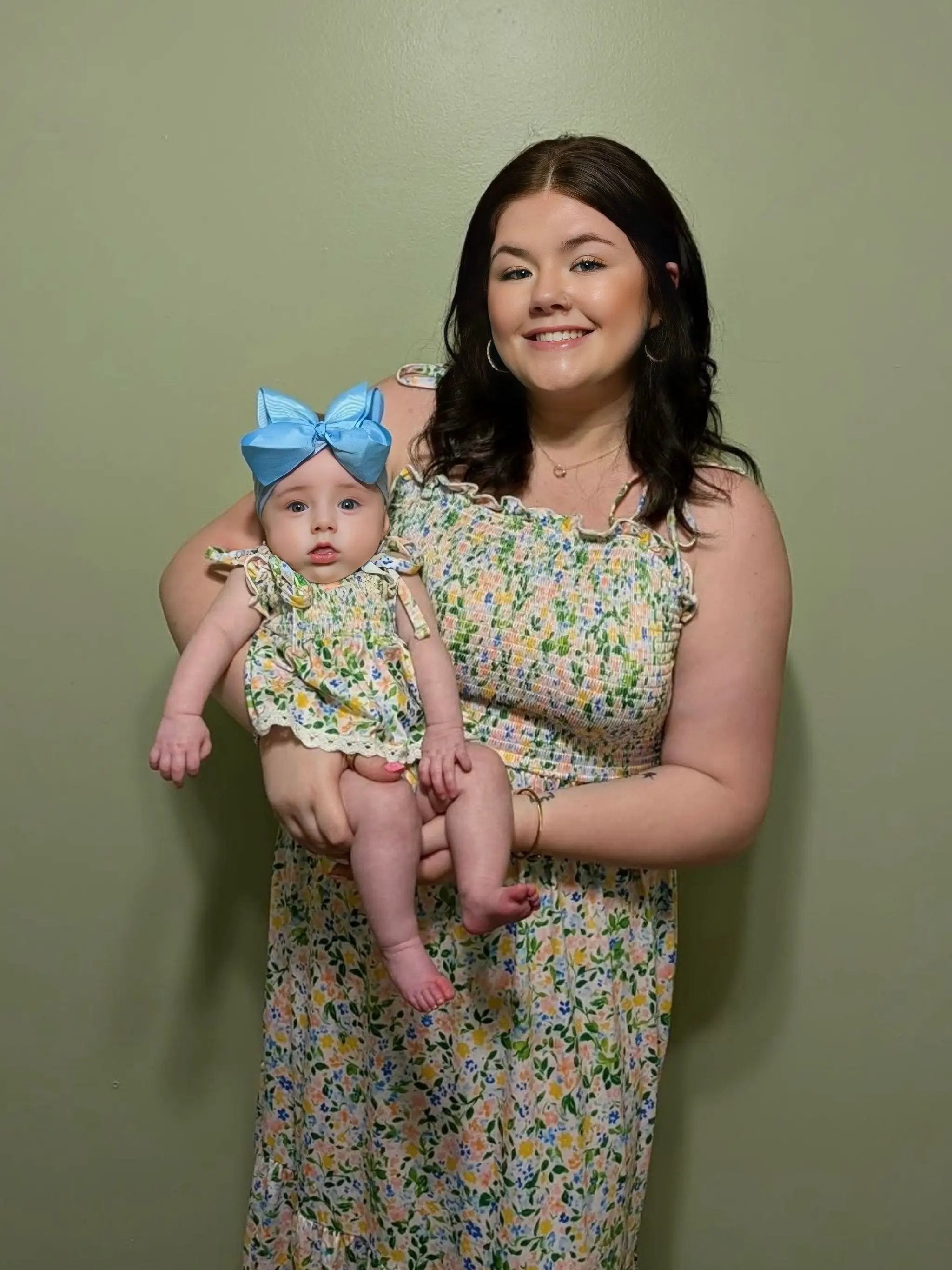 Marie Nicole Clothing Marie Nicole Clothing - Mom & Me Flowerfield Twirl Smocked Ruffle Dress - MOMMY - Dresses