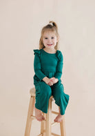 Celebrate Your Tribe Celebrate Your Tribe - Emerald Long Sleeve Jumpsuit: 6-12 month -