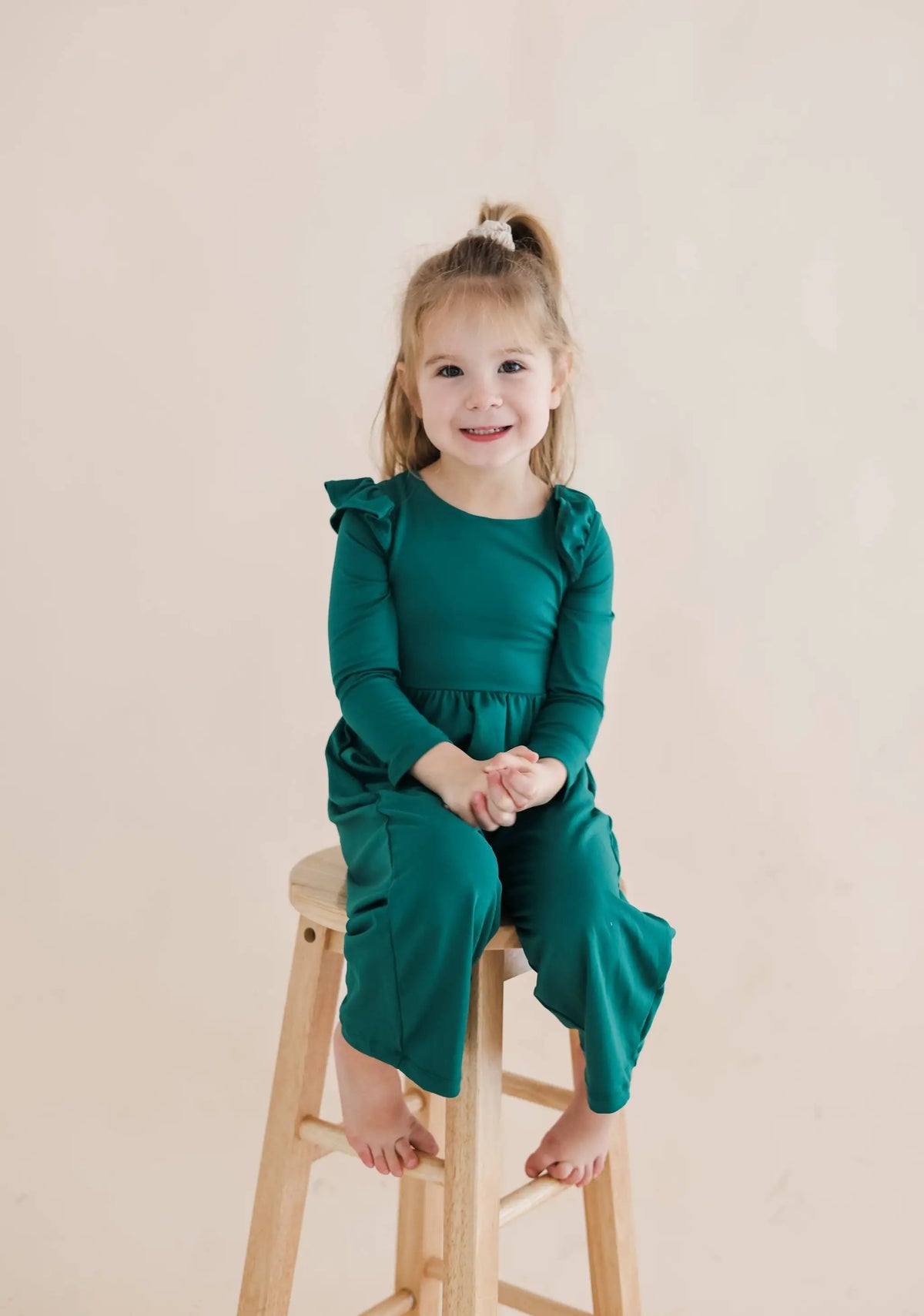 Celebrate Your Tribe Celebrate Your Tribe - Emerald Long Sleeve Jumpsuit: 6-12 month -