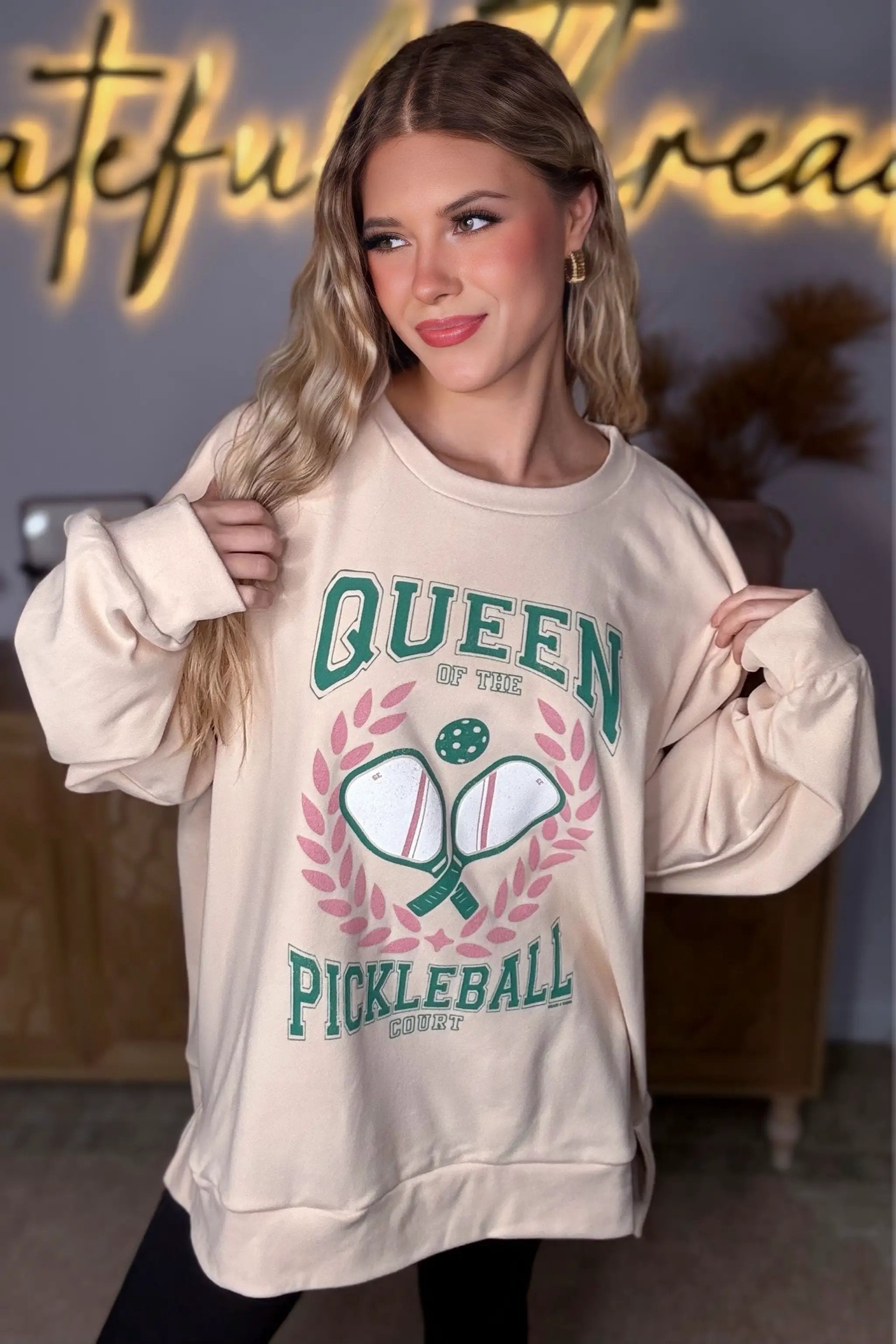 Grace & Emma Pickleball Queen Comfy Sweatshirt - Sweatshirts