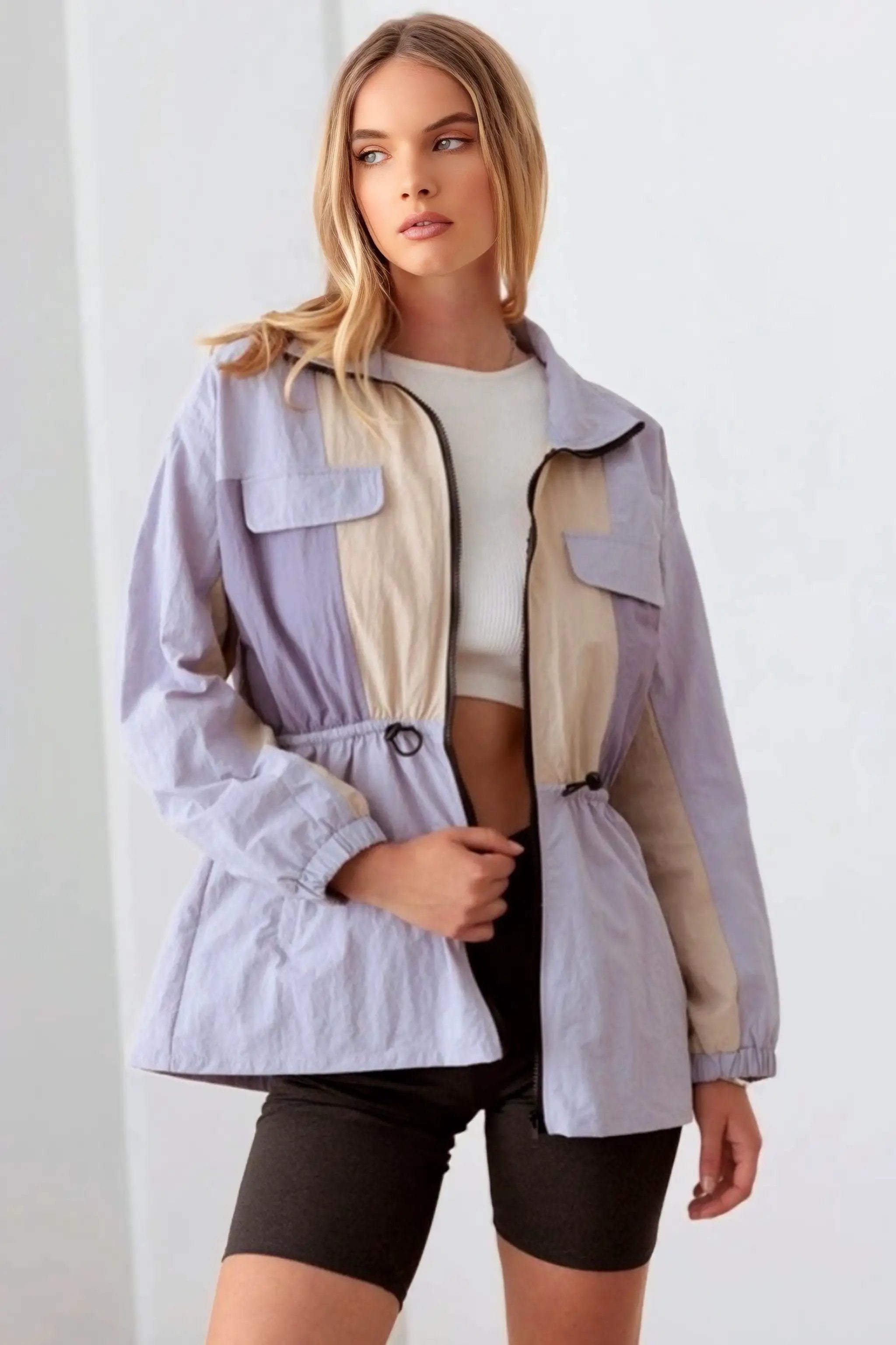 Le Lis LE LIS Lavender Breeze Color Block Windbreaker - Jackets