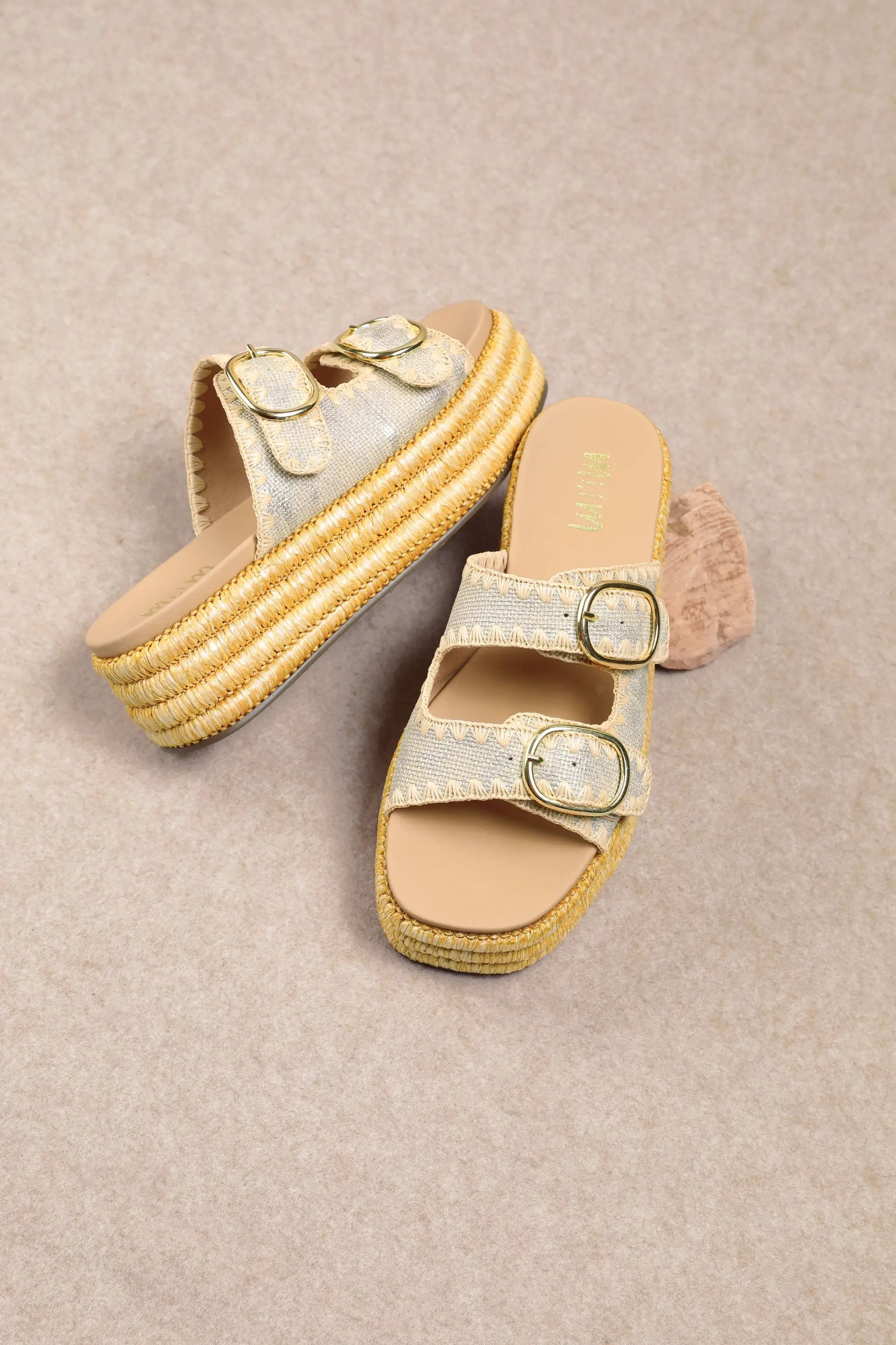 MiiM The HEIDI Platform Sandals: Silver - Sandals