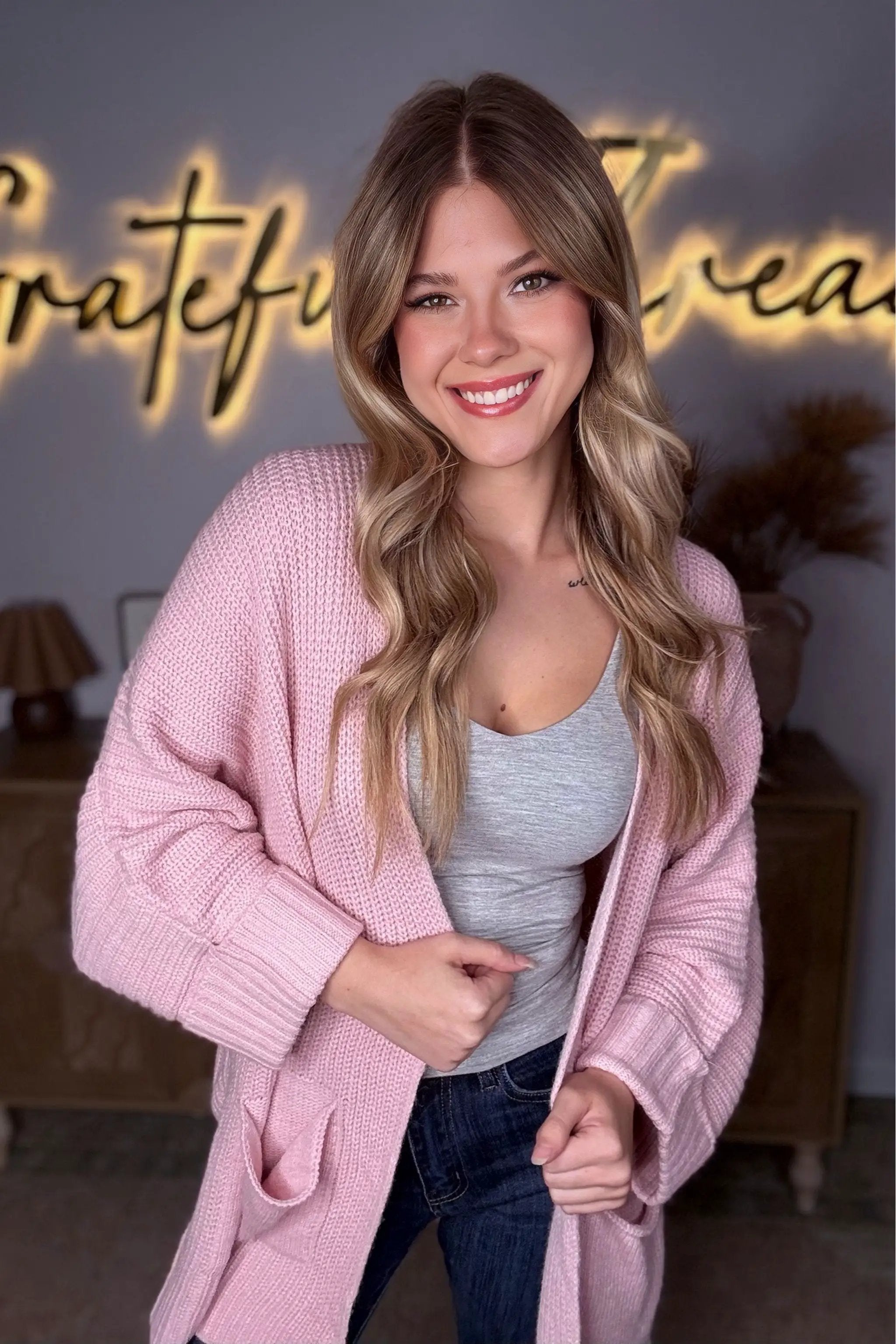 Grateful Threads Boutique Oversized Fold Over Sleeve Cardigan - Cardigans