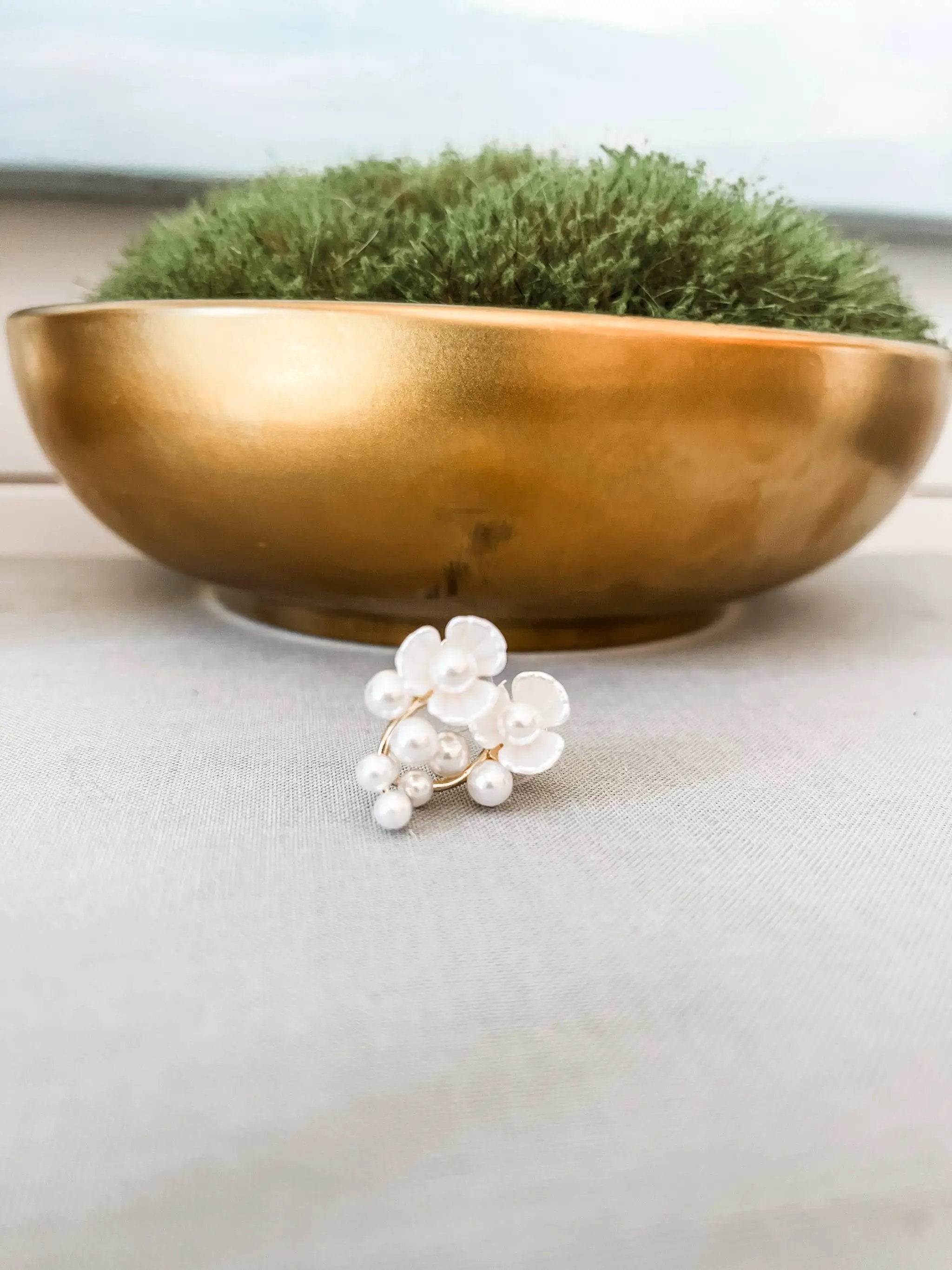 Brookhaven Baubles Dainty Pearl Floral Drop Earrings - Earrings dainty pearl drop earrings