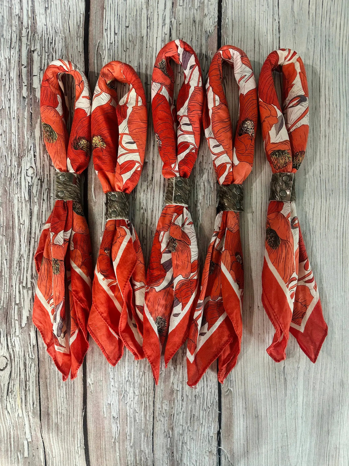 Boots Are My Roots Boots Are My Roots - Poppy Hand Dyed Bandanas with Leather Slides : Bandanas Only -