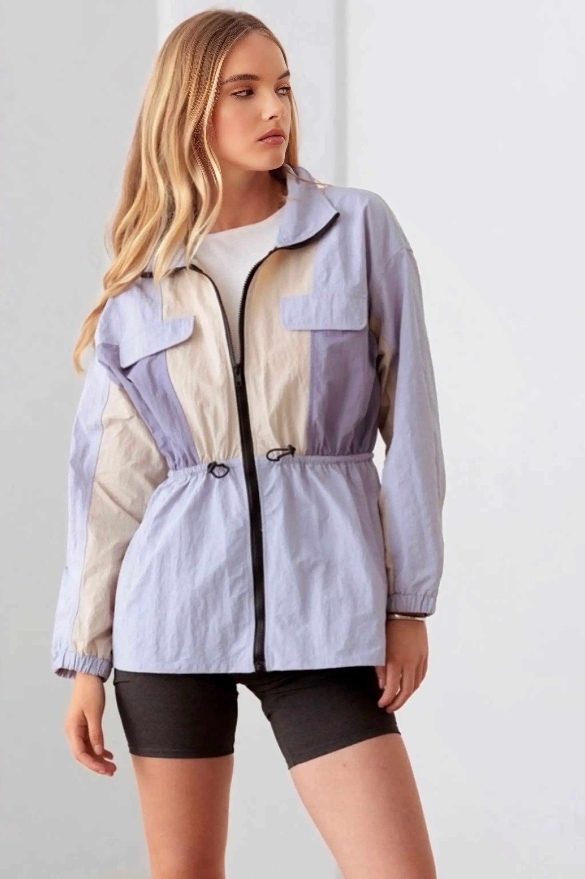 Le Lis LE LIS Lavender Breeze Color Block Windbreaker - Jackets