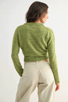 Camellia Camellia - CMW26544 ELEGANTLY CRAFTED KNIT WOOL CARDIGAN - : OLIVE / S-M-L (3-2-1) -