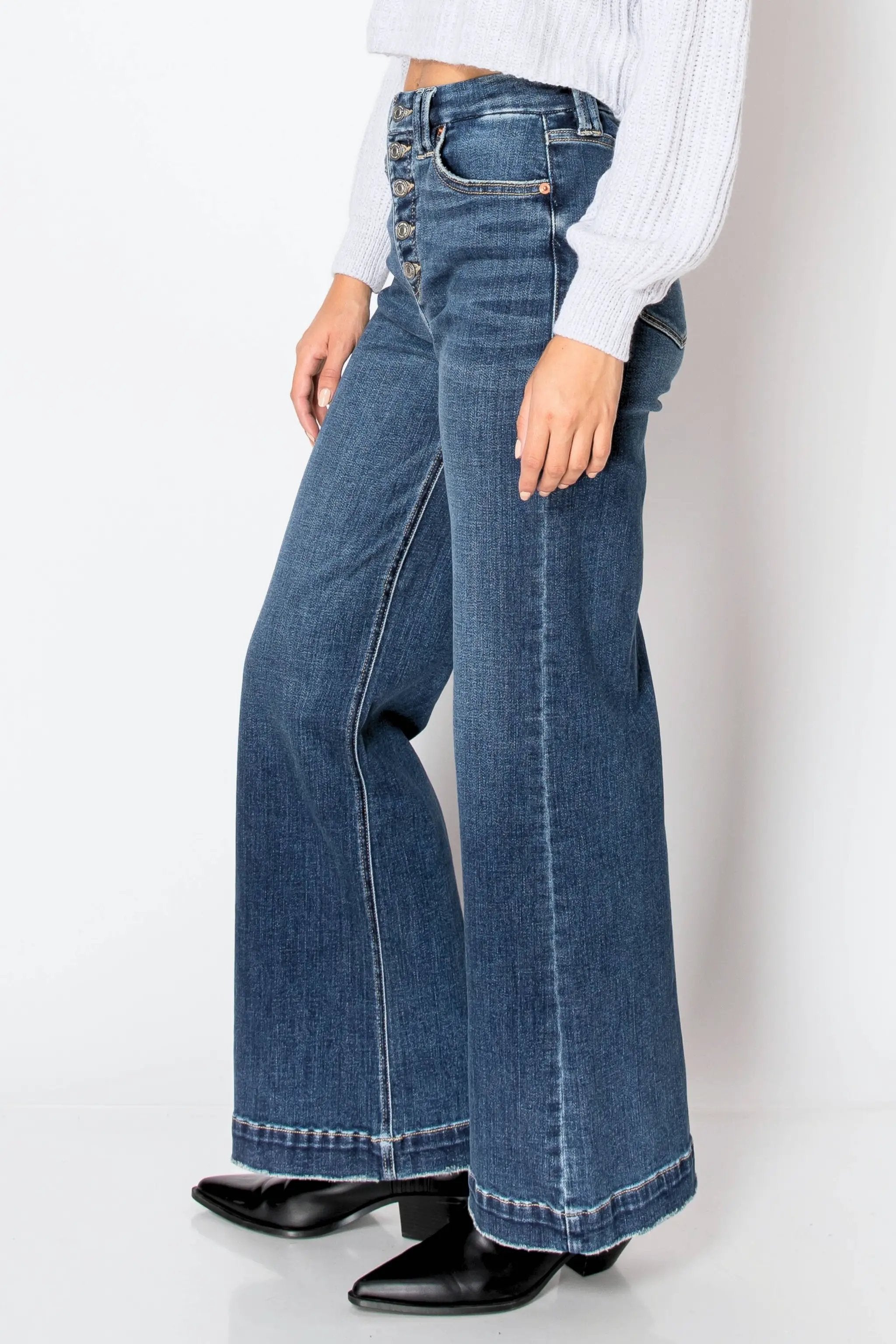 ARTEMIS VINTAGE Artemis Vintage Tummy Control High Rise Modern Wide Leg Jeans - Jeans Artemis vintage trouser jeans