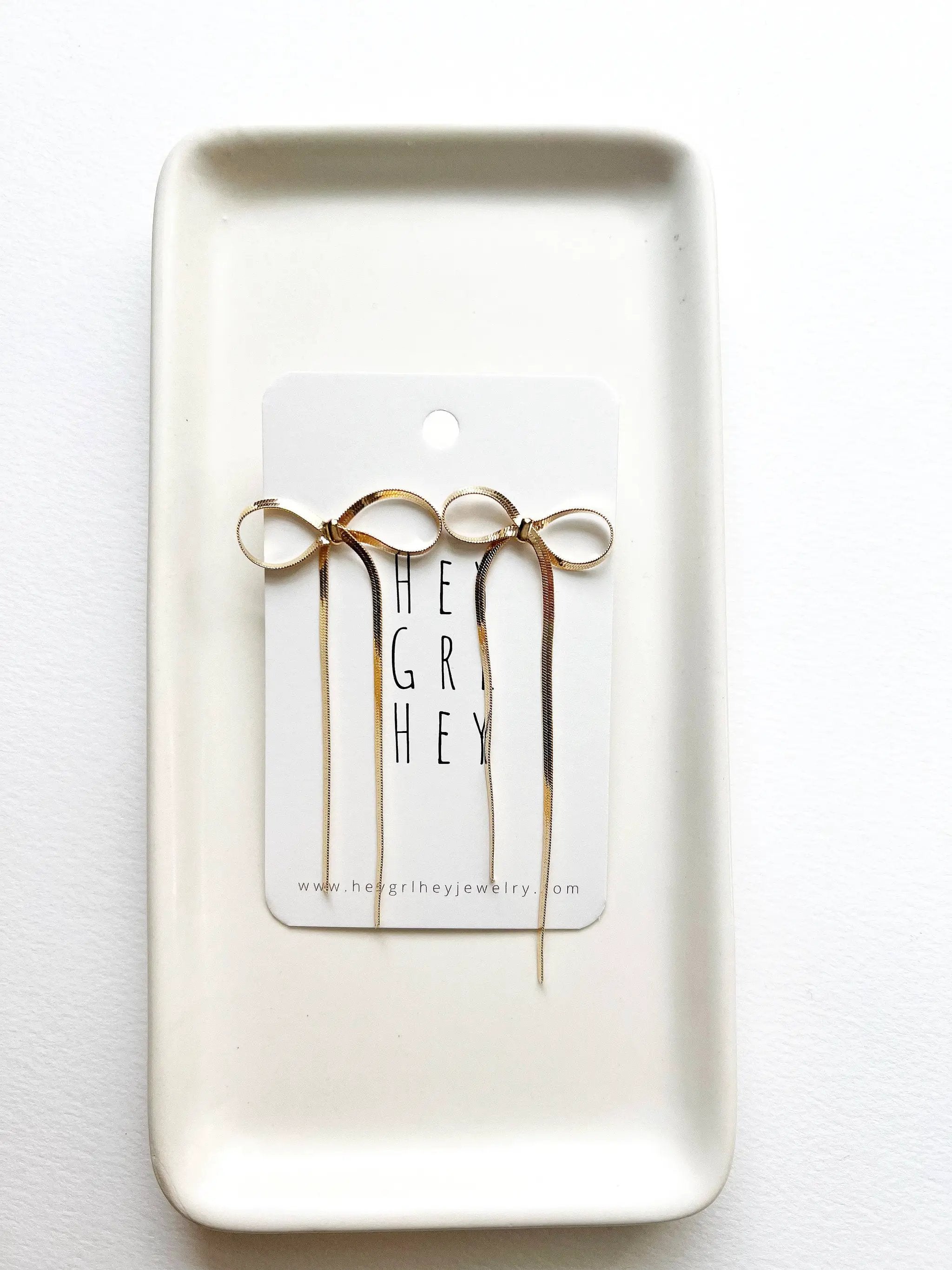 Hey Grl Hey Jewelry The Bexley Bow Earrings in Gold - Earrings