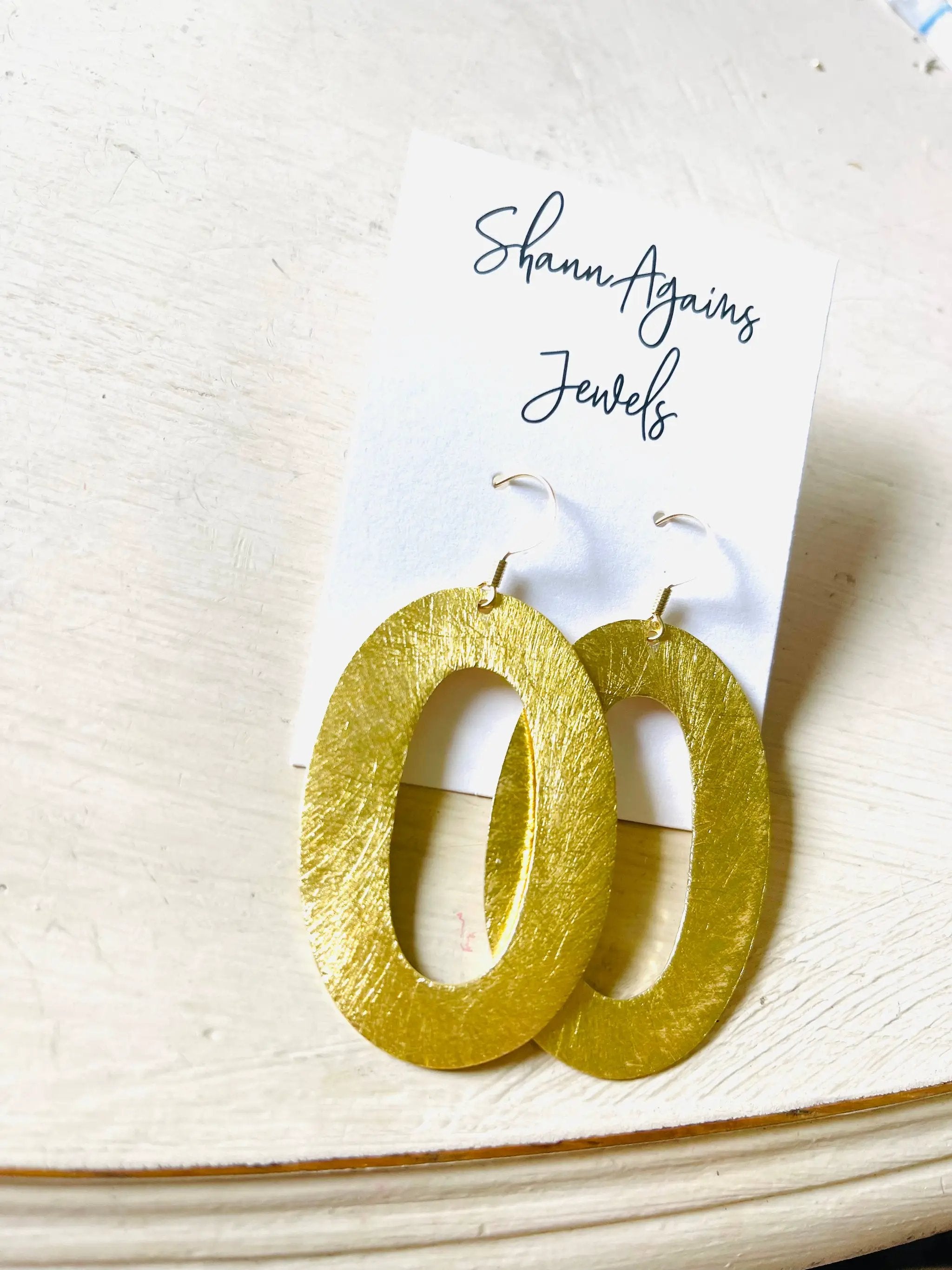 ShannAgains Jewels Gold Oval Earrings - Earrings