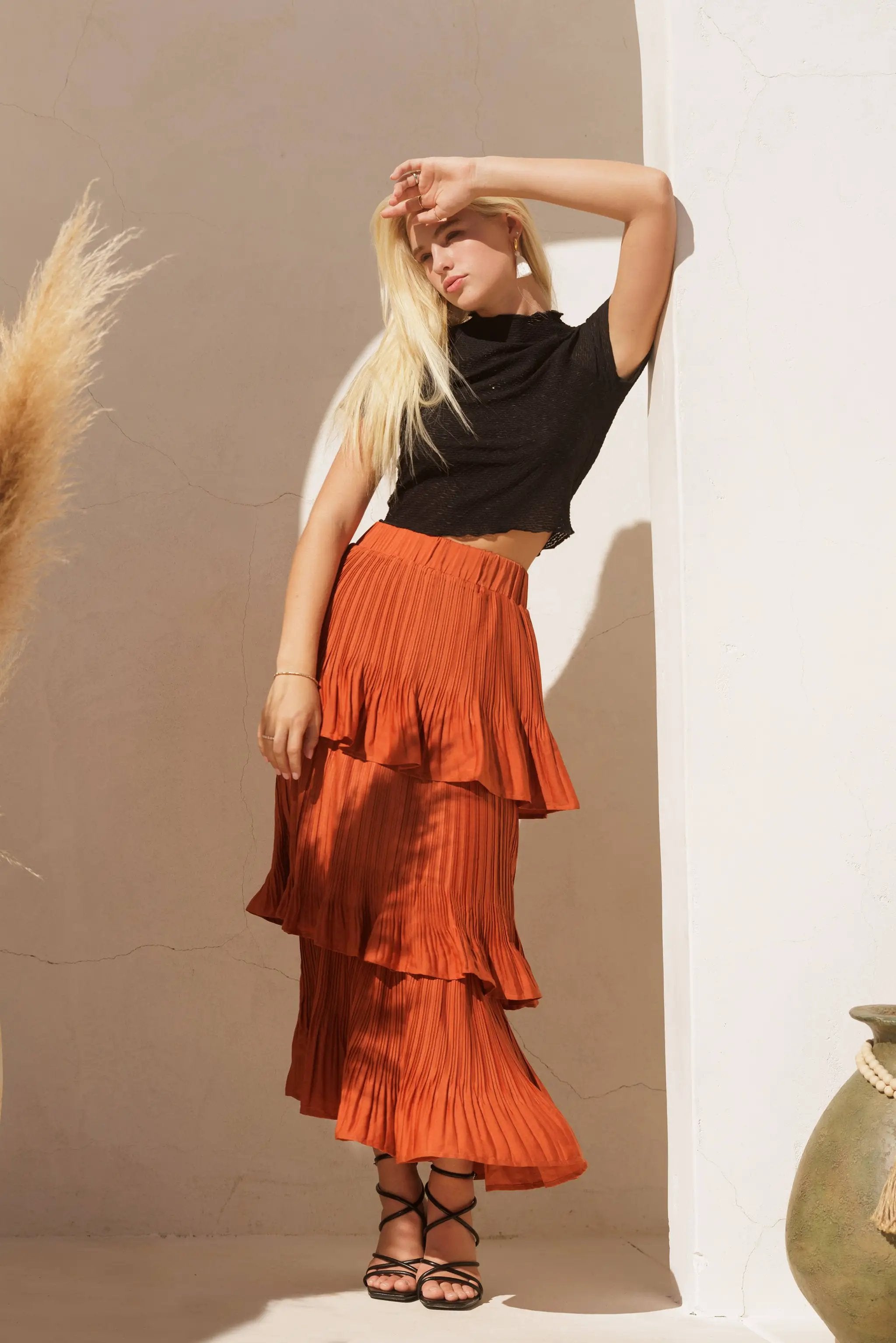 Endless Blu Black Knit Short Sleeve Top - Shirts