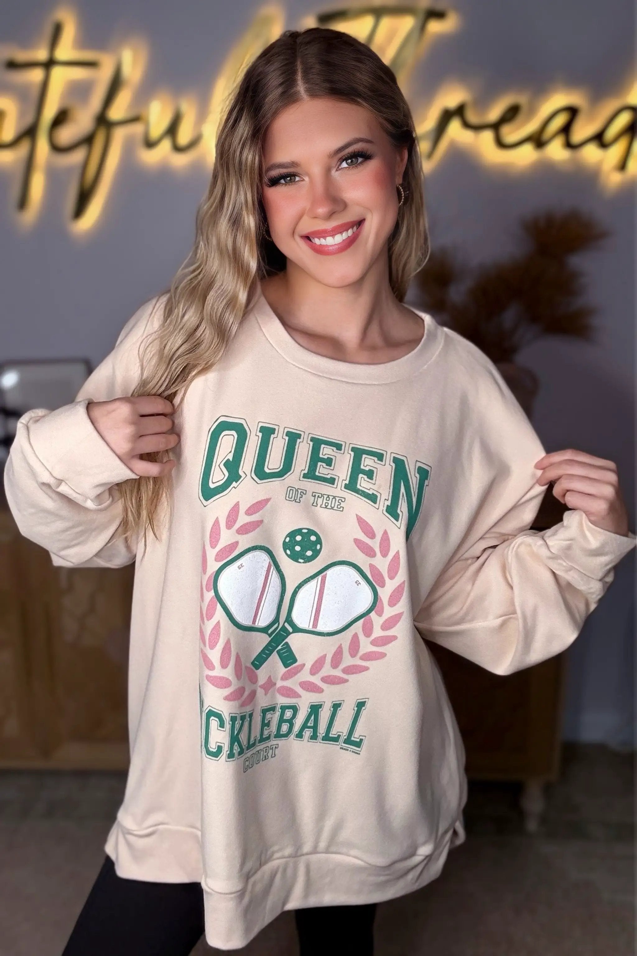 Grace & Emma Pickleball Queen Comfy Sweatshirt - Sweatshirts