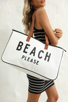 White tote bag: Beach Please.