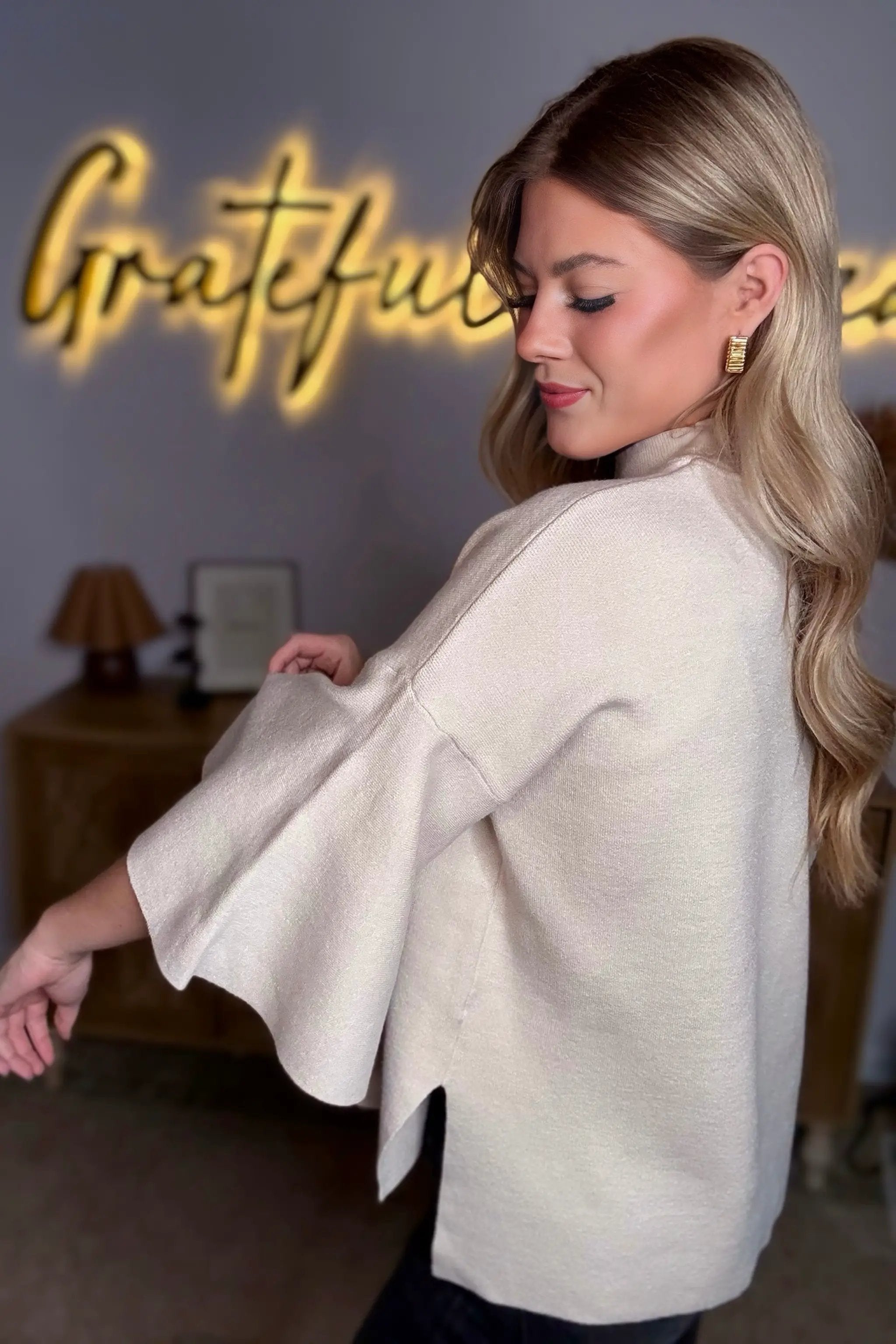 Zenana Viscose Bell Sleeve Sweater - Sweaters Viscose Bell Sleeve Sweater