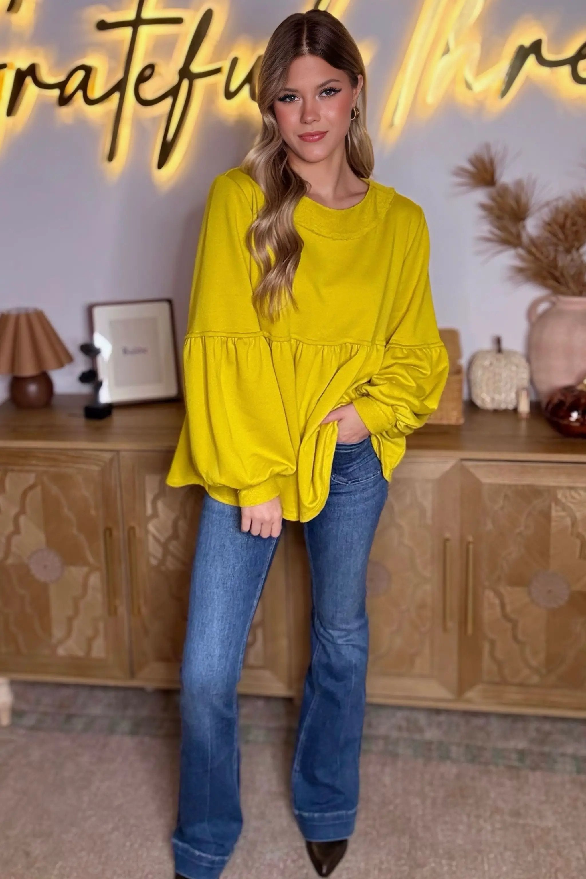 Purple Lava Purple Lava Lemon Pie Babydoll Sweatshirt - Sweatshirts