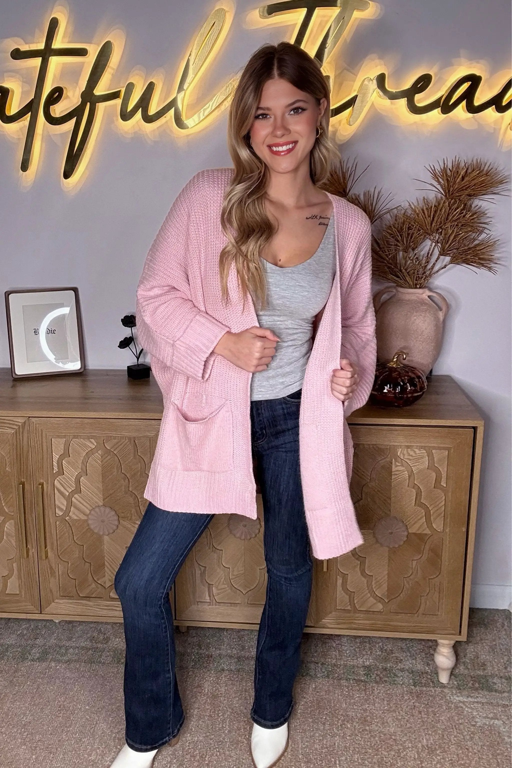 Grateful Threads Boutique Oversized Fold Over Sleeve Cardigan - Cardigans
