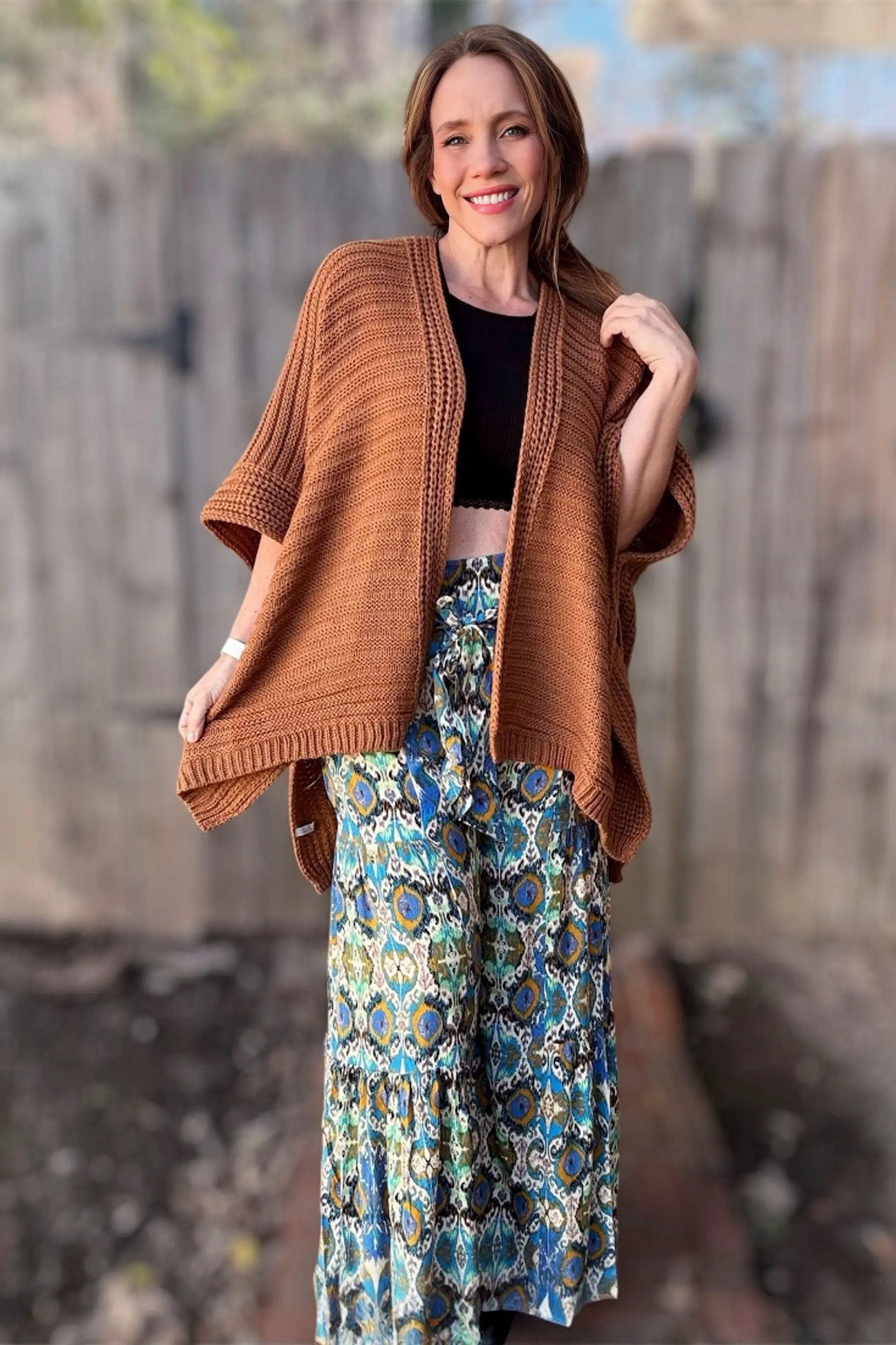Three Bird Nest Three Bird Nest - So Deserving Ruana Chunky Knit Cardigan Sweater - Cardigans Three Bird Nest - So Deserving Knit Ruana