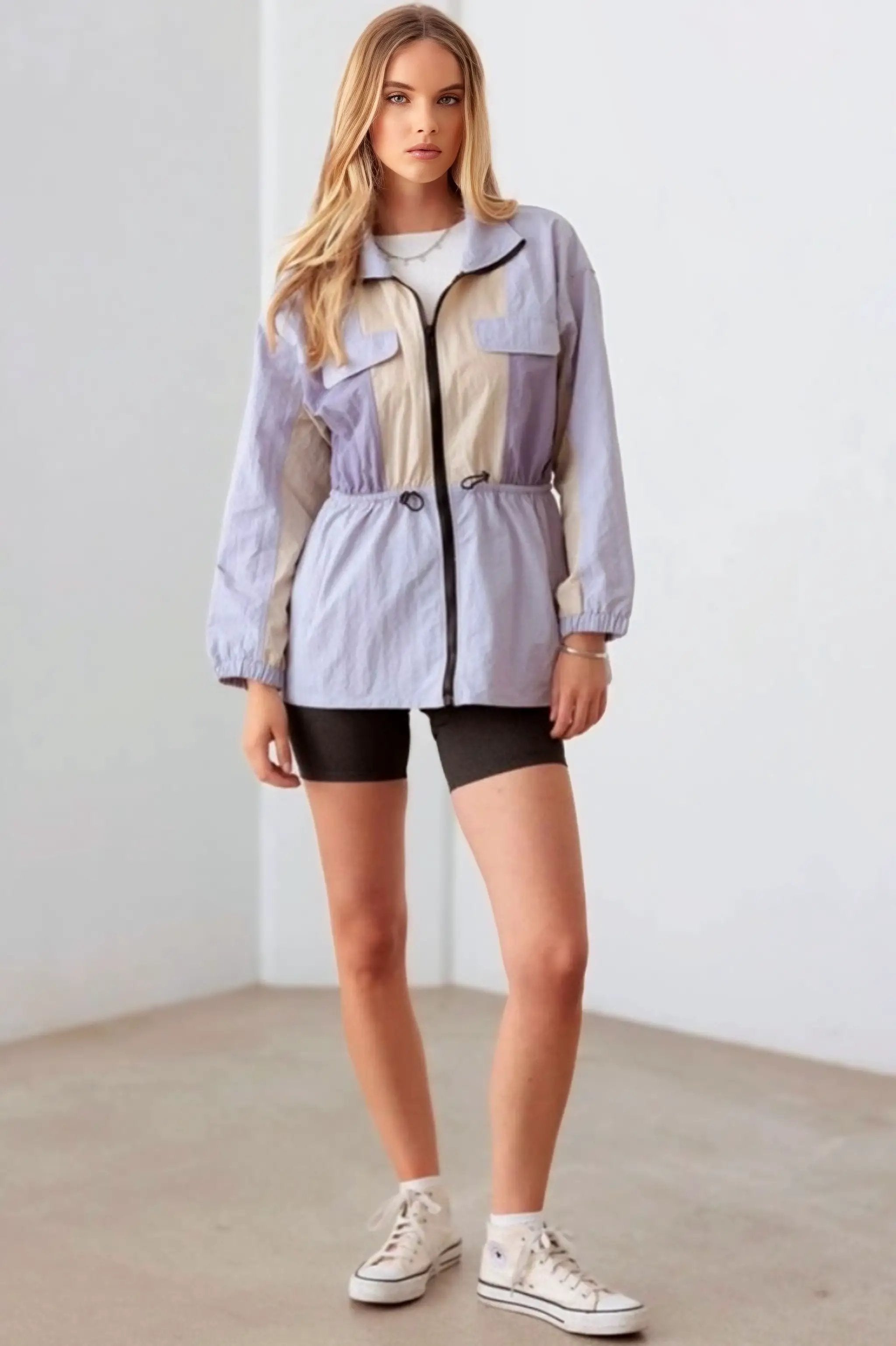 Le Lis LE LIS Lavender Breeze Color Block Windbreaker - Jackets