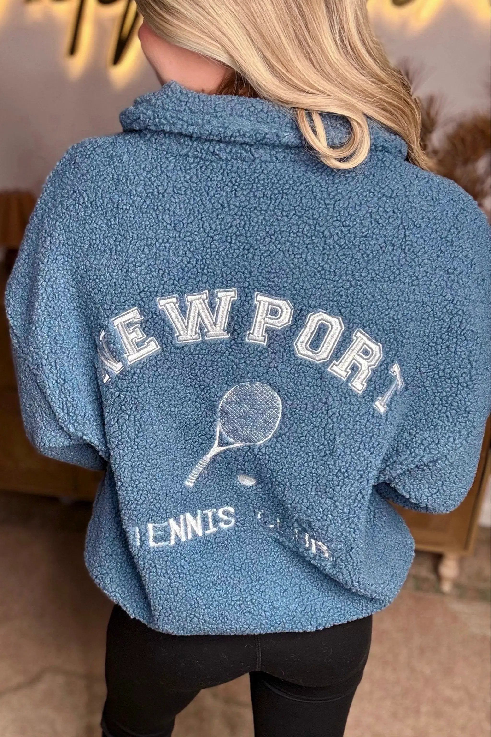 Le Lis LE LIS Newport Tennis Club Embroidered Quarter Zip Fleece - Sport Jackets