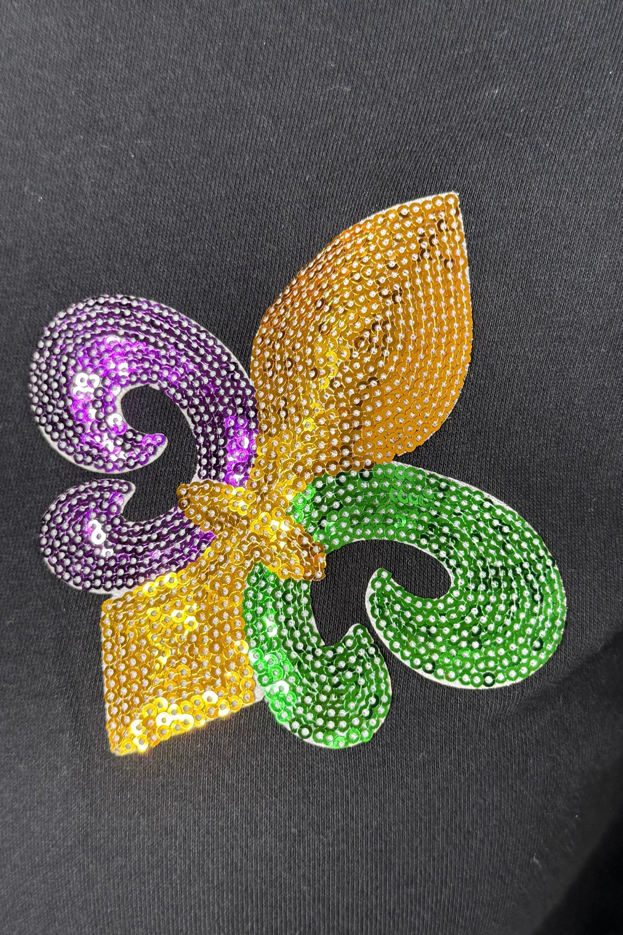 1 the Woman Sequin Mardi Gras Graphic Pullover Sweatshirt - Sweatshirts