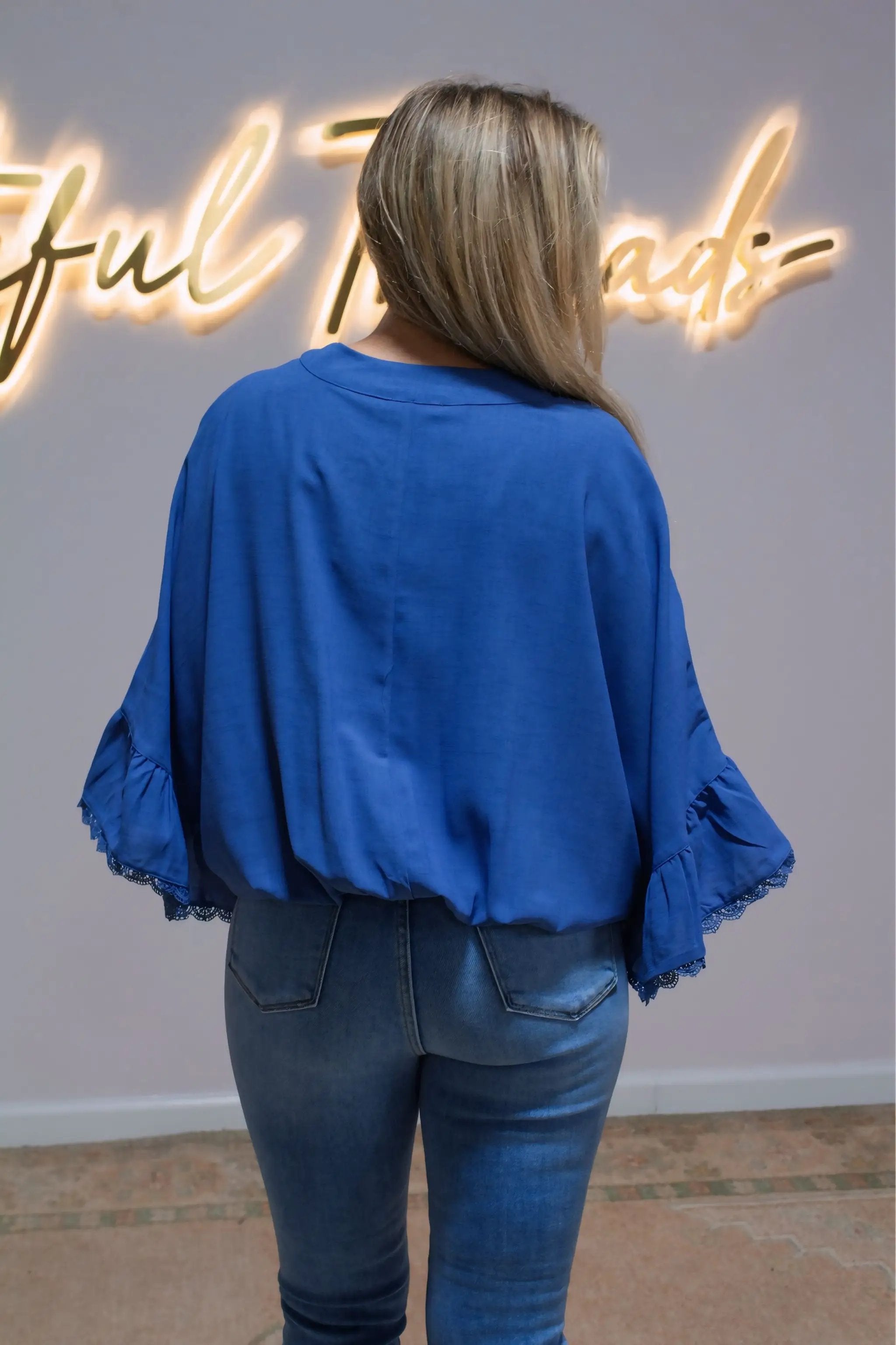 Grateful Threads Boutique Blue Skies Ahead Tie-Front Kimono - Kimonos