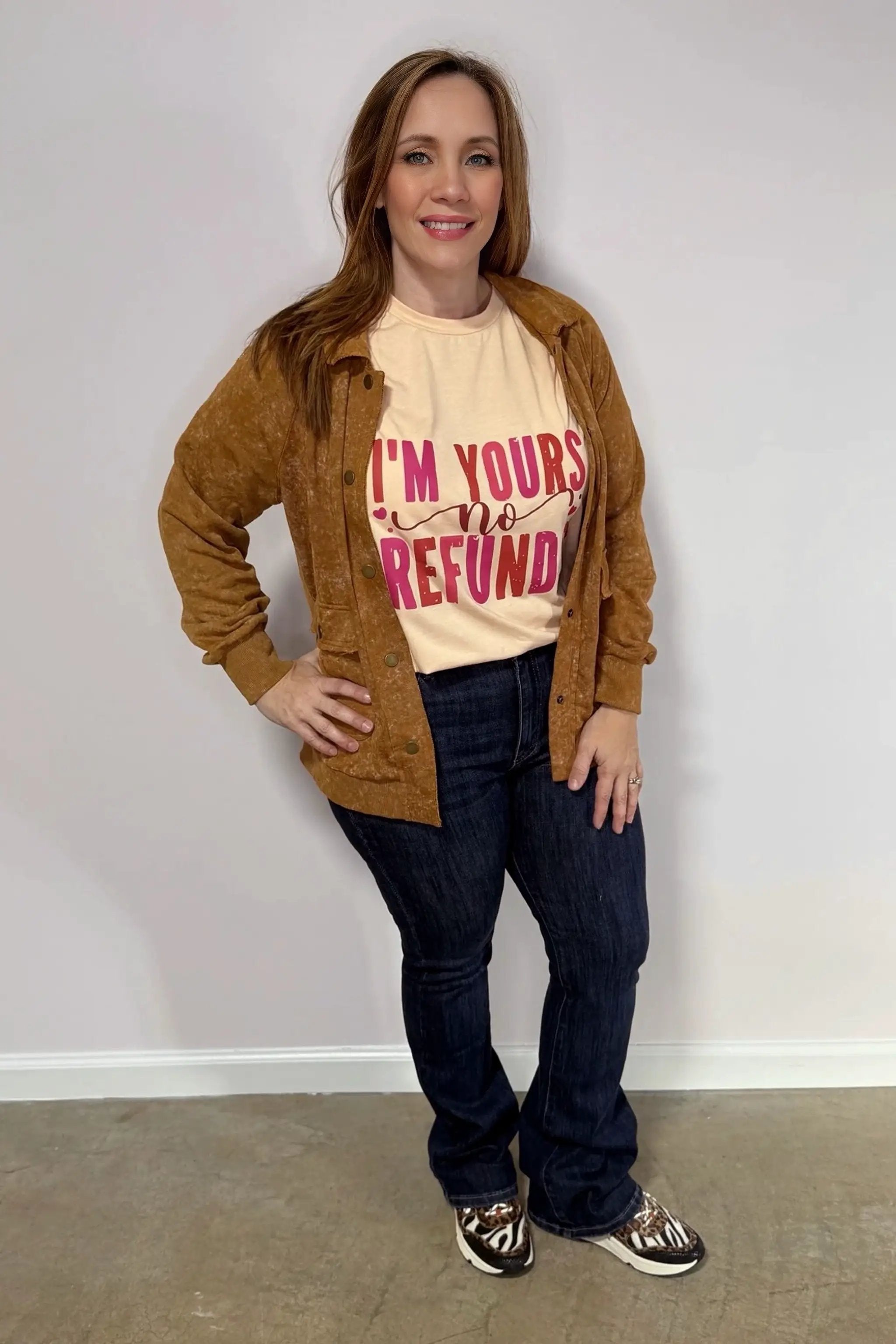 Grateful Threads Boutique I'm Yours No Refunds Crew Neck Graphic Tee - T-Shirts