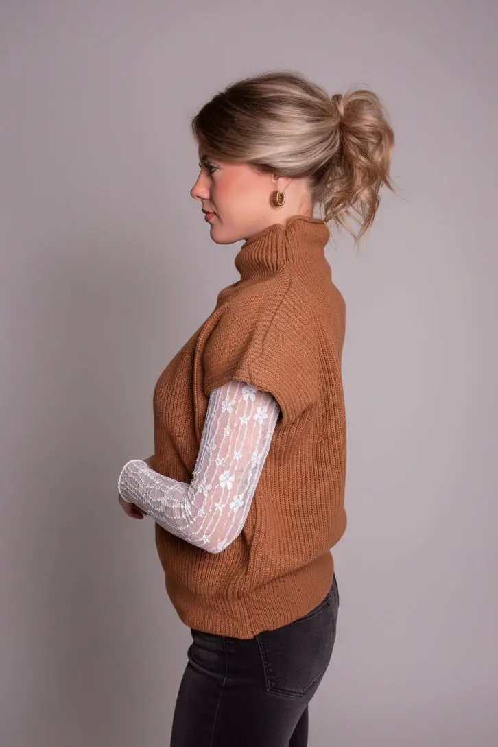 Zenana Zenana Power Shoulder Mock Neck Sweater - Sweaters Zenana Power Shoulder Mock Neck Sweater