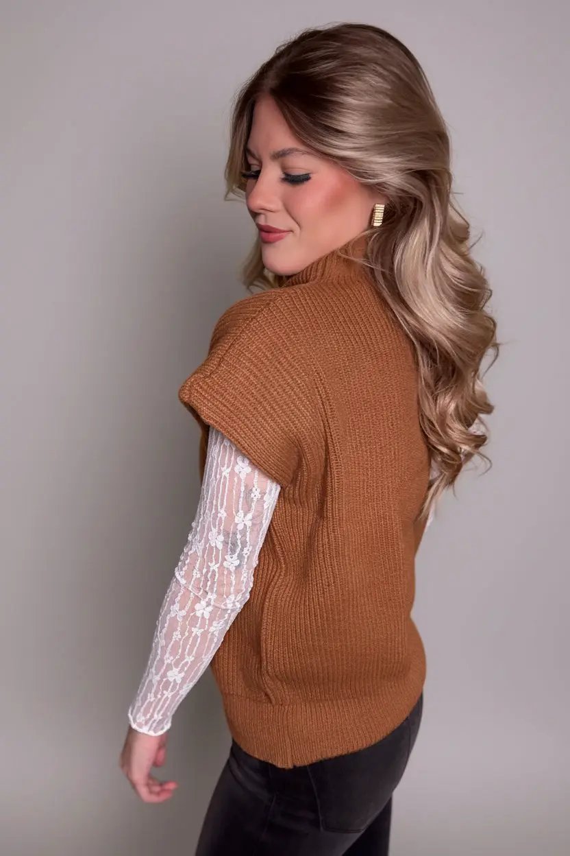 Zenana Zenana Power Shoulder Mock Neck Sweater - Sweaters Zenana Power Shoulder Mock Neck Sweater