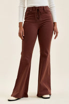 Jeans Judy Blue Jaqueline high-waist lace-up flare in cocoa brown