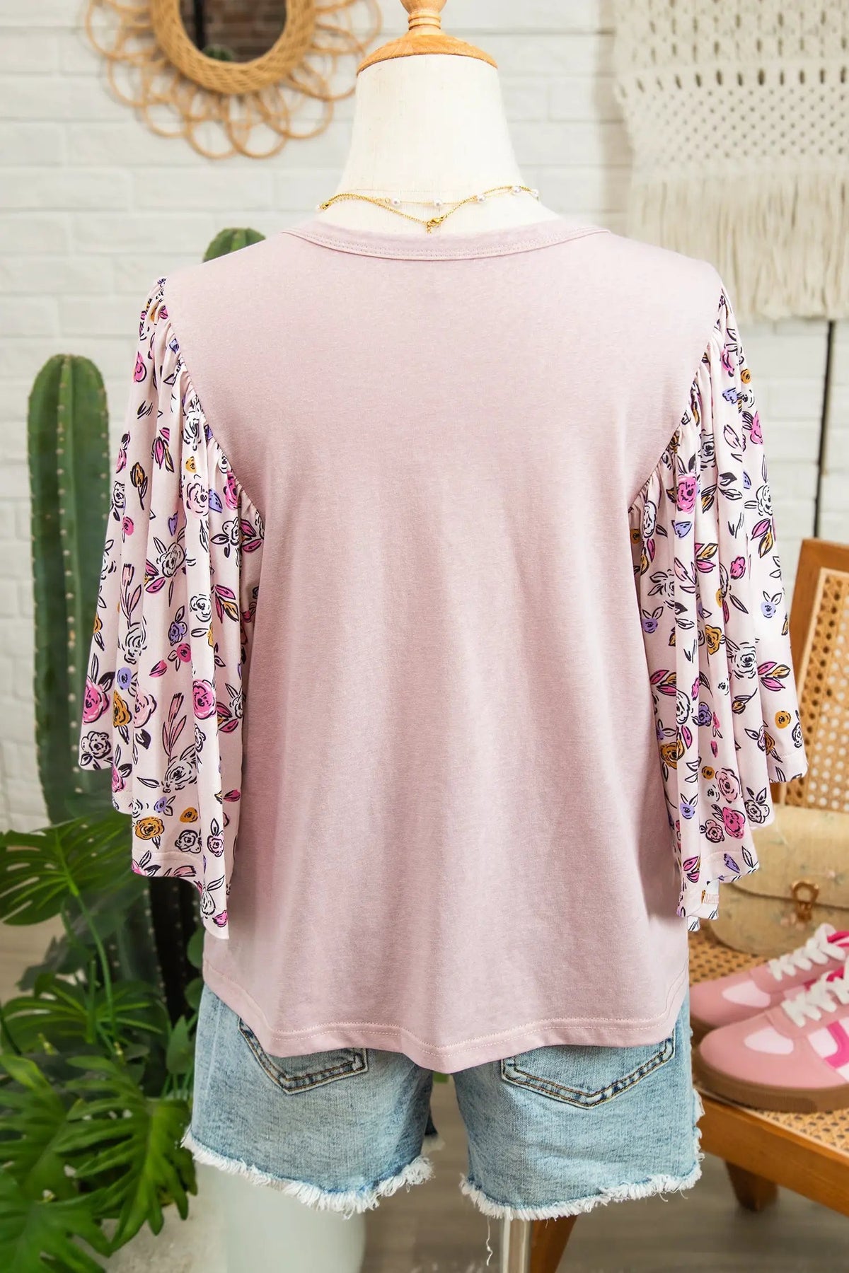 The Flora Blouse - Pink — view 6