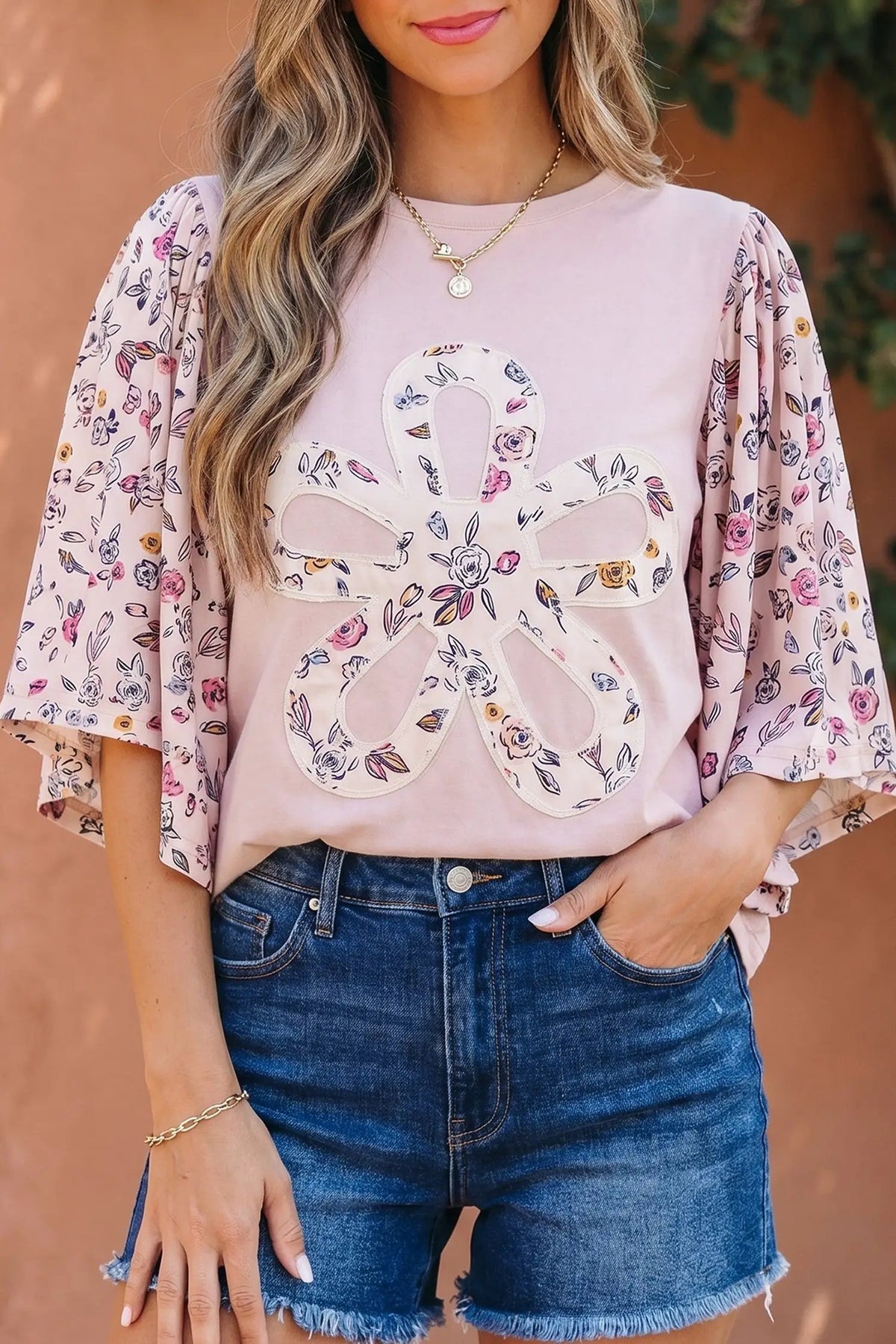 The Flora Blouse - Pink — view 7