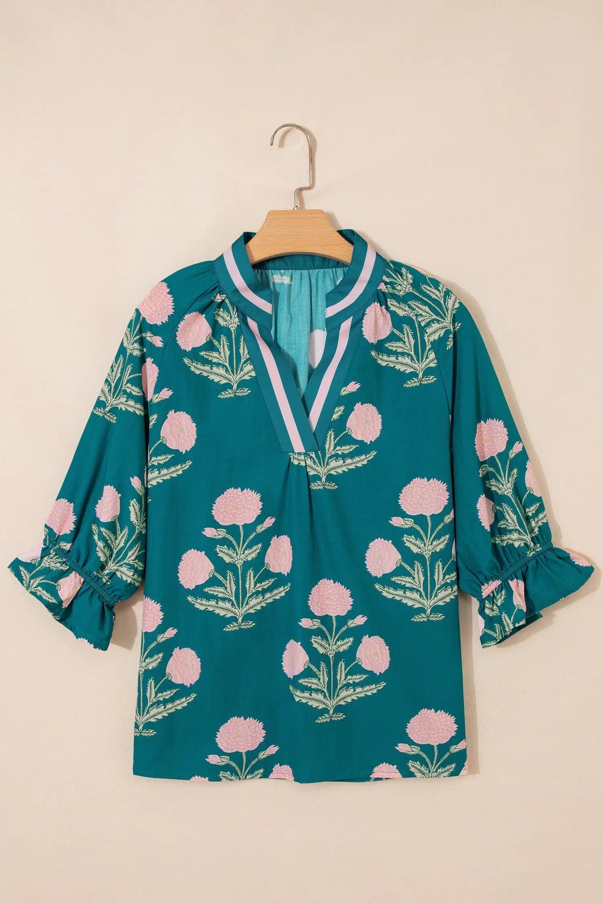 The Thea Blouse - Green — view 3
