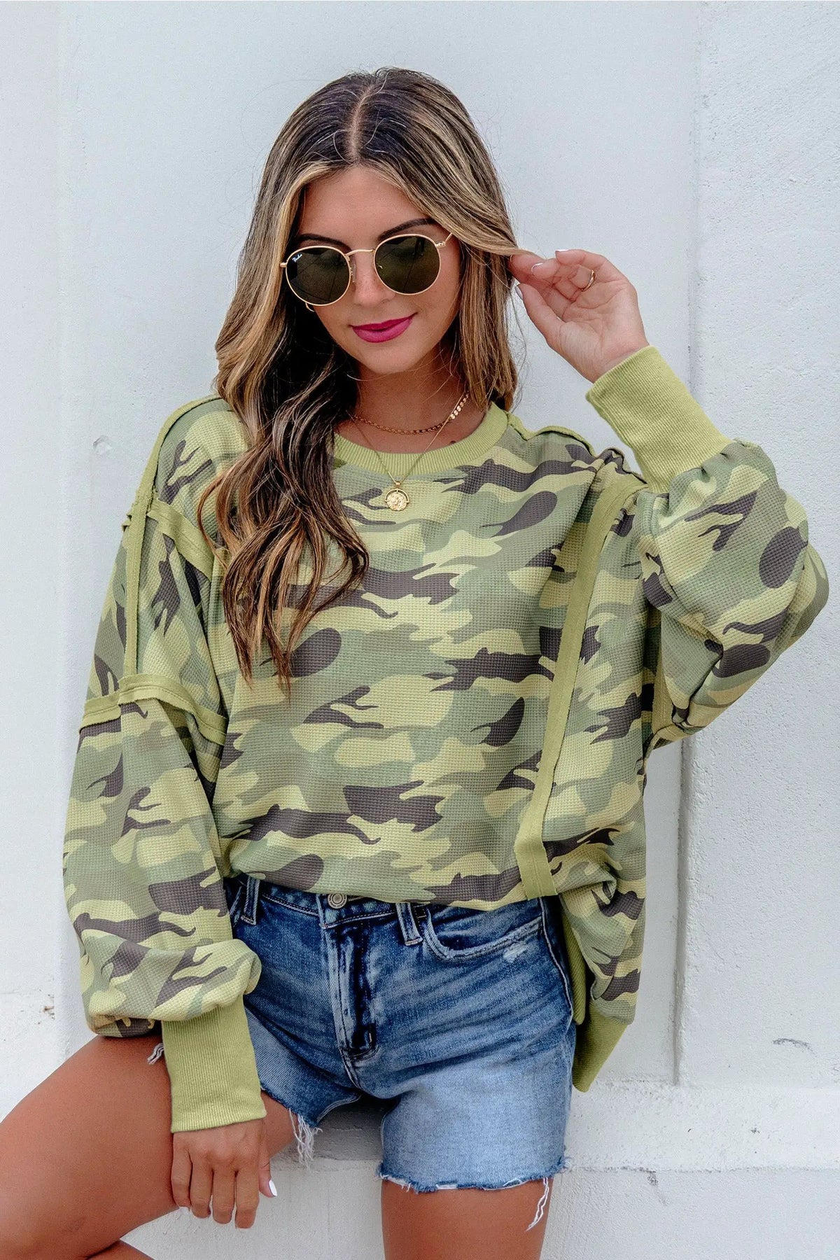 The Bexley Long Sleeve Top - Green — view 5