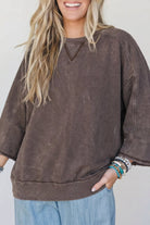 The Maren Long Sleeve Top - Dark Brown — main photo