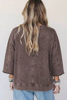 The Maren Long Sleeve Top - Dark Brown — view 2
