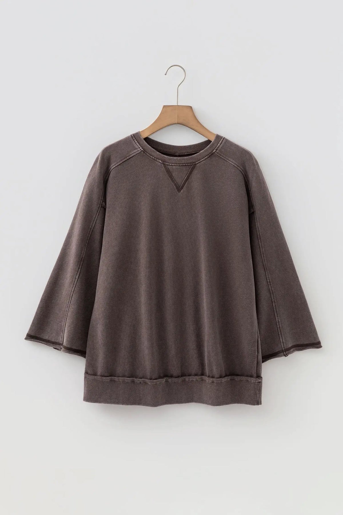 The Maren Long Sleeve Top - Dark Brown — view 4
