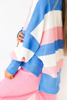 The Linden Long Sleeve Top - Pink Stripe — view 3