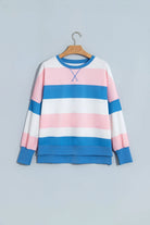 The Linden Long Sleeve Top - Pink Stripe — view 5