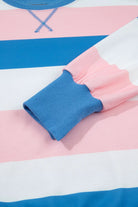 The Linden Long Sleeve Top - Pink Stripe — view 7