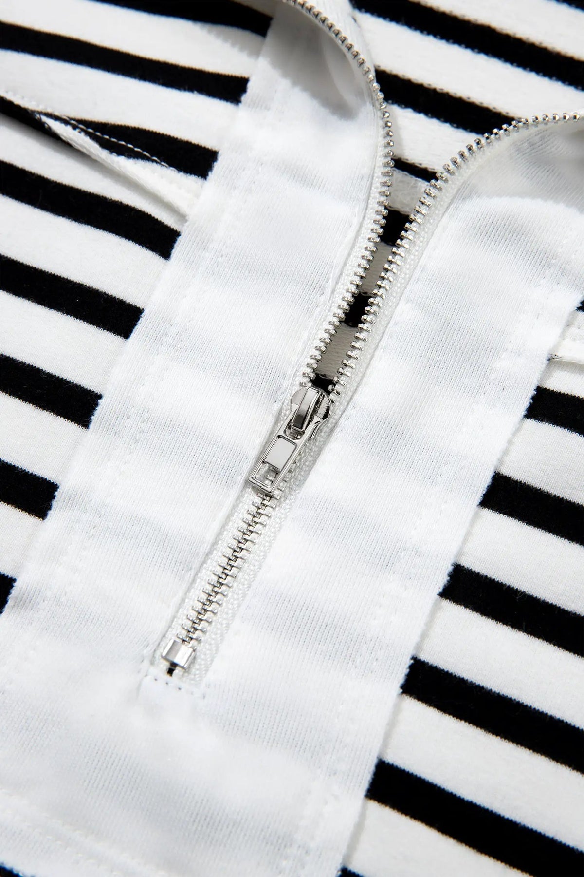 The Caroline Long Sleeve Top - White Stripe — view 6