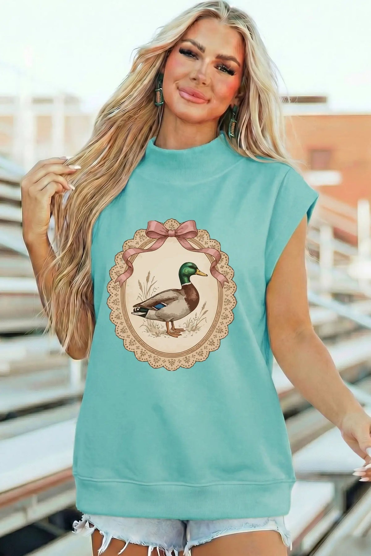 The Natalie Graphic Tee - Mint Green — view 3