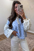 The Kara Long Sleeve Top - Sky Blue — view 2